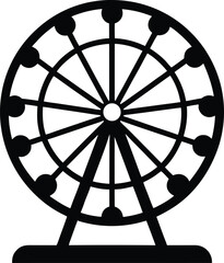 Amusement park ferris wheel icon for entertainment and leisure themes