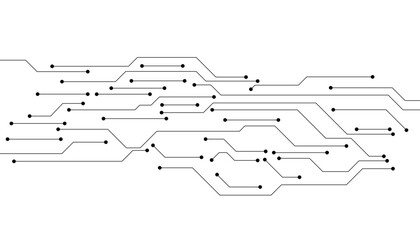 Technology digital circuit board background. Technology black circuit diagram.High-tech connection system on a white background.