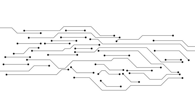Technology digital circuit board background. Technology black circuit diagram.High-tech connection system on a white background.