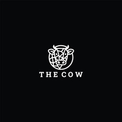 Head cow logo icon design template vector illustration