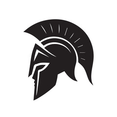 spartan helmet side view logo vector
