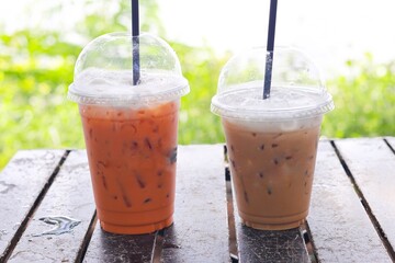 Iced tea and iced coffee