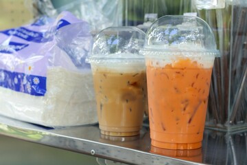 Iced tea and iced coffee