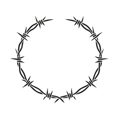 barb wire rounded symbol vector