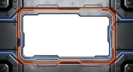 Sci-fi Frame Metal, Neon Border