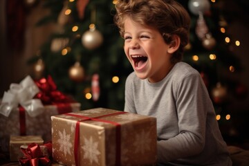 Christmas happiness laughing portrait.