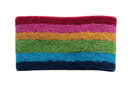 Rainbow striped soft, textured fabric with distinct color blocks - Powered by Adobe