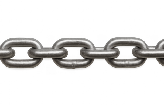 Metal chain showing strength connection and unity