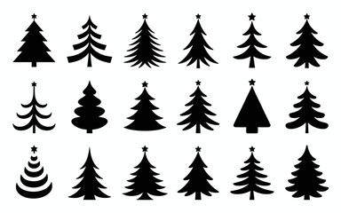 Obraz premium christmas trees set