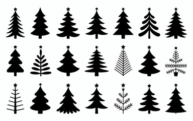 Obraz premium christmas trees set