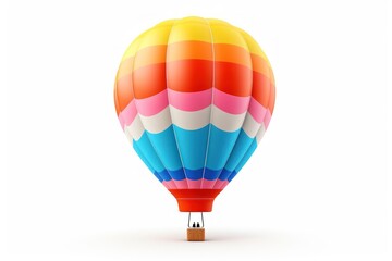 Fototapeta premium Hot air balloon aircraft vehicle white background.