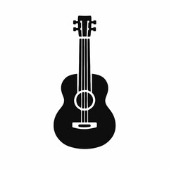 Fototapeta premium Black Acoustic Guitar Icon Minimalist Design