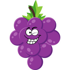 Fototapeta premium Cute Cartoon Grape Character