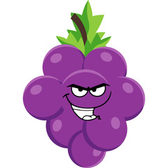 Cute Cartoon Grape Character