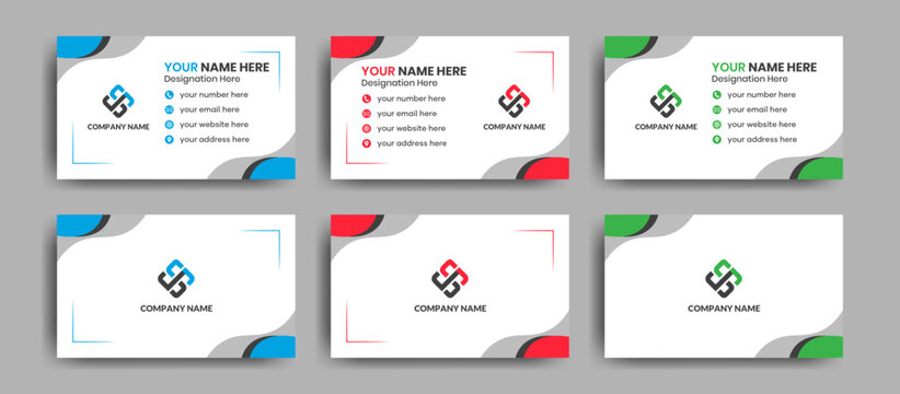 Clean and Simple Modern Corporate Business Card Template Collection Set Design