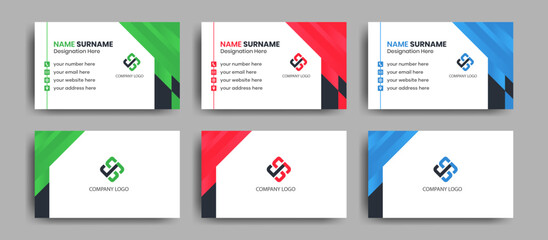 Clean and Minimal Business Card Layout Collection, Editable Modern Visiting Card Design for Company Branding