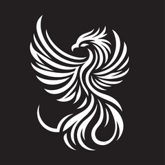 Obraz premium eagle tattoo design on a black background. vector illustration