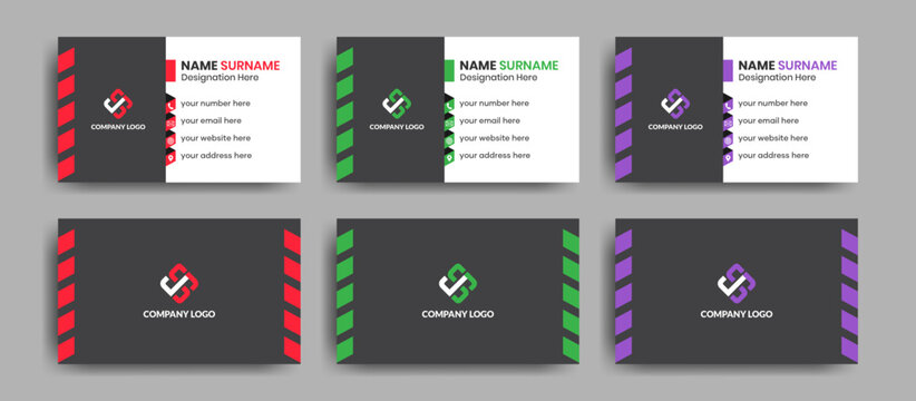 Clean and Minimal Business Card Layout Collection, Editable Modern Visiting Card Design for Company Branding