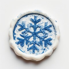 Naklejka na ściany i meble Seal Wax Stamp blue snow dessert food art. Naklejka na ściany i meble Seal Wax Stamp blue snow dessert food art.