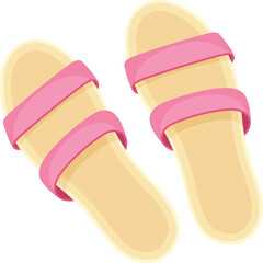 A Pair Of Yellow And Pink Slide Sandals With Two Straps Each Displayed On A Transparent Background