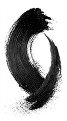 Obraz premium Black brushstroke swirl. Abstract painting, minimalist