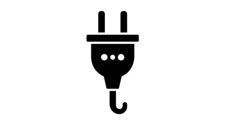 Obraz premium Simple black and white illustration of a standard electrical power plug