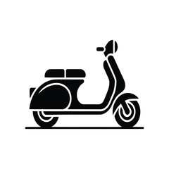 Black Scooter Icon Silhouette Style With a Transparent Background Motor Vehicle