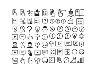 Social educational icon set for web design