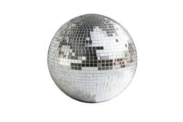 Mirrored sphere reflecting light isolated on a transparent background