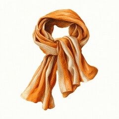 Elegant warm orange scarf illustration.