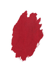 Abstract irregular crimson blob shape isolated on stark black background