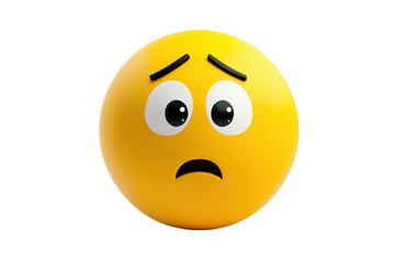 Fototapeta premium Yellow face worried expression isolated on a transparent background