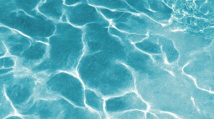 Abstract Water Surface Texture with Light Reflection and Sparkling Effect in Teal Blue