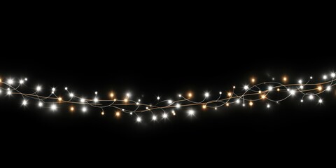 Peach-gold glowing light string lights celebration lighting.