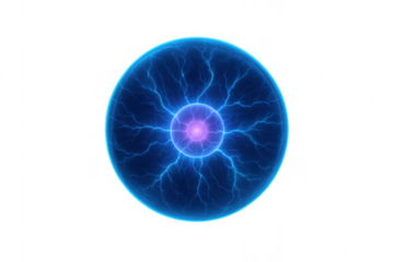Blue electric energy ball with plasma core