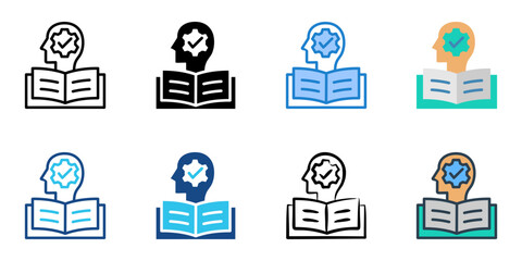 Mental Health Education icon set multiple style collection 
