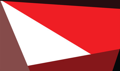 Abstract geometric shapes create a modern and dynamic composition with bold red, white, and brown colors, evoking a sense of energy and sophistication.