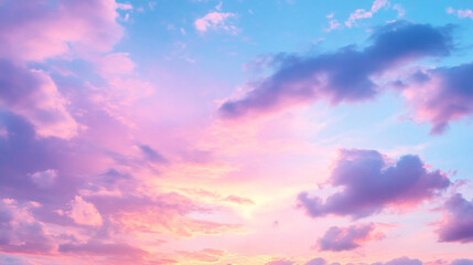 A soft lavender gradient transitions into gentle rose and pale sky blue, creating a tranquil and dreamy atmosphere that symbolizes calm, balance, and the delicate harmony of pastel skies.