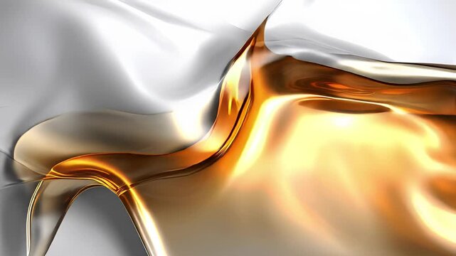 Elegant white silk cloth with gold accents creating a luxurious visual effect - Powered by Adobe