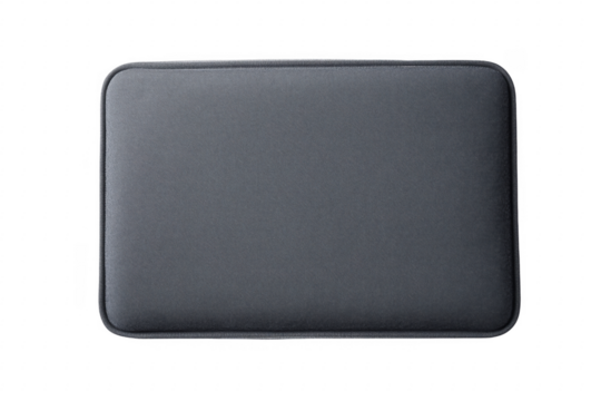 Gray padded case isolated on a transparent background