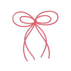 スタンプ風の和風リボンのイラスト