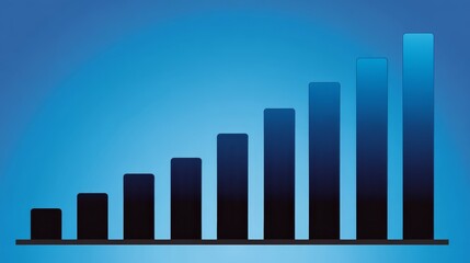 Dynamic bar chart visualization with vibrant blue background for data analysis and reporting.