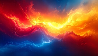 Bright Multicolor Gradient Blur with Dynamic Fusion of Blue, Red, and Gold — Minimal Modern Backdrop for Design and Aesthetic Projects