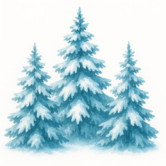Obraz premium Pine tree snow winter forest nature holiday Christmas celebration, serene tranquil scene