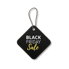 Black Friday sale tag set on transparent background. Black label tag, promotion tag. Shopping tag