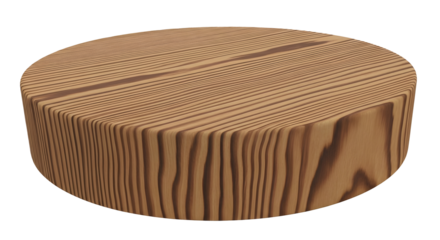 Round Wood Slice PNG, Thick Wooden Disk Transparent Background, Tree Trunk Cross Section Clipart, Circular Wood Grain Mockup, Isolated Wooden Slice Image