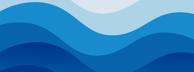 realistic blue gradation paper cut wave abstract background. Simple design