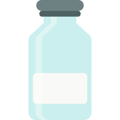 Clear Glass Vial with White Label and Grey Cap for Medical or Pharmaceutical Use on a Transparent Background