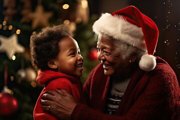 Greeting hug christmas smiling happy.