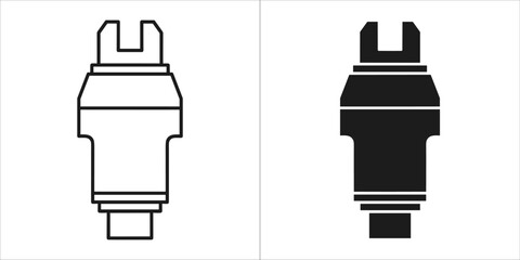 Spark plug icon engine sparkplug in outline and glyph style for car repair